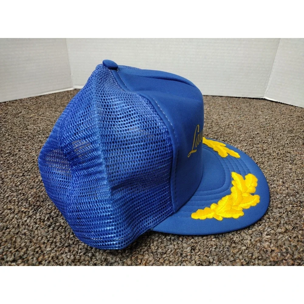VINTAGE Laura Scudder's  Blue Scrambled Eggs Strapback Baseball Hat Cap Trucker